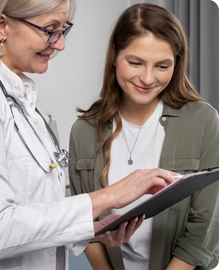 One-on-one doctor consultation
