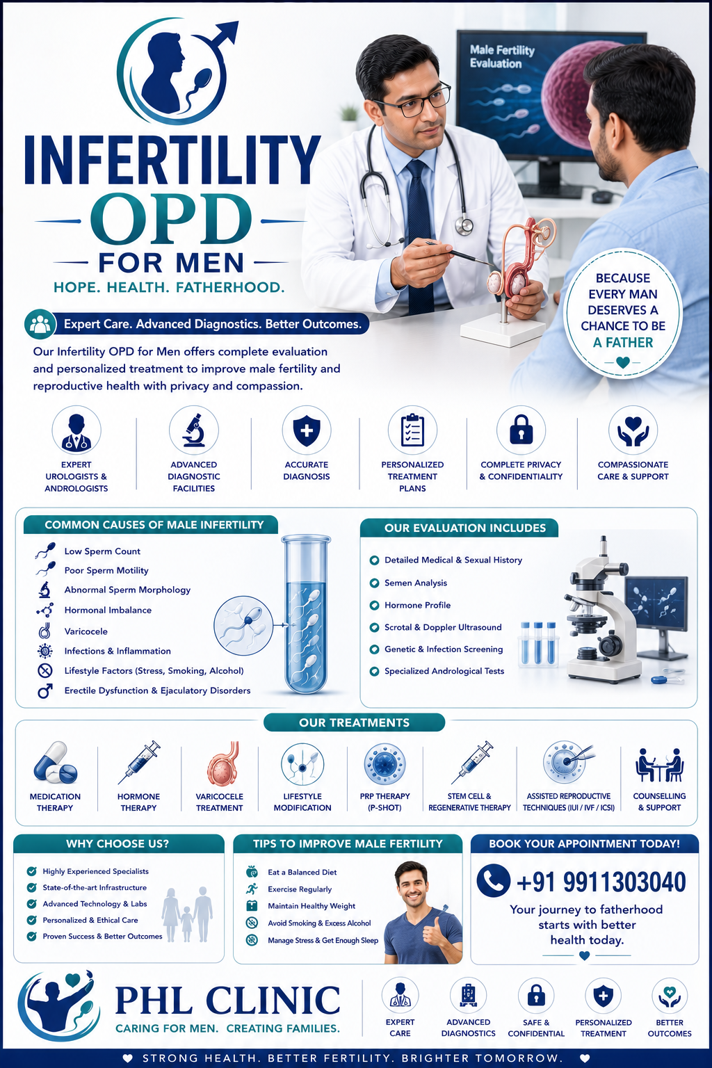Infertility OPD (Men) — male fertility evaluation and treatment