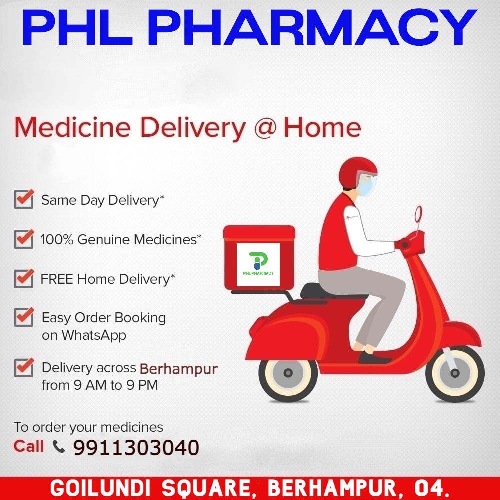 Free medicine home delivery across Berhampur