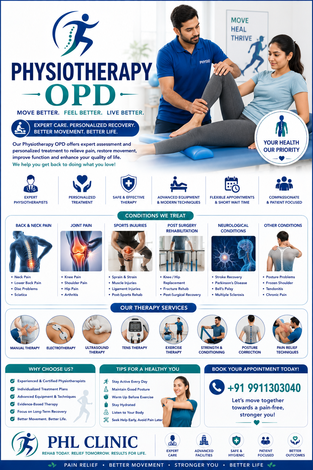 Physiotherapy OPD — rehabilitation and pain management